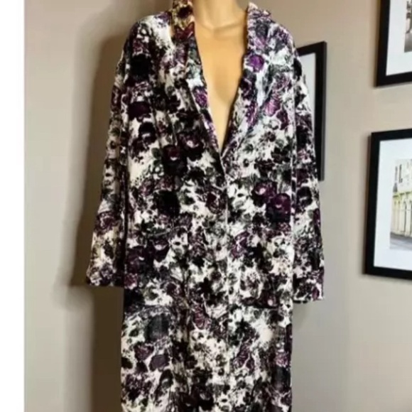 Free People Simone Velvet Duster Antique Combo NEW - Picture 6 of 6